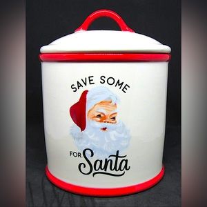 Hallmark “Save some for Santa” Cookie Jar/ Canister NEW